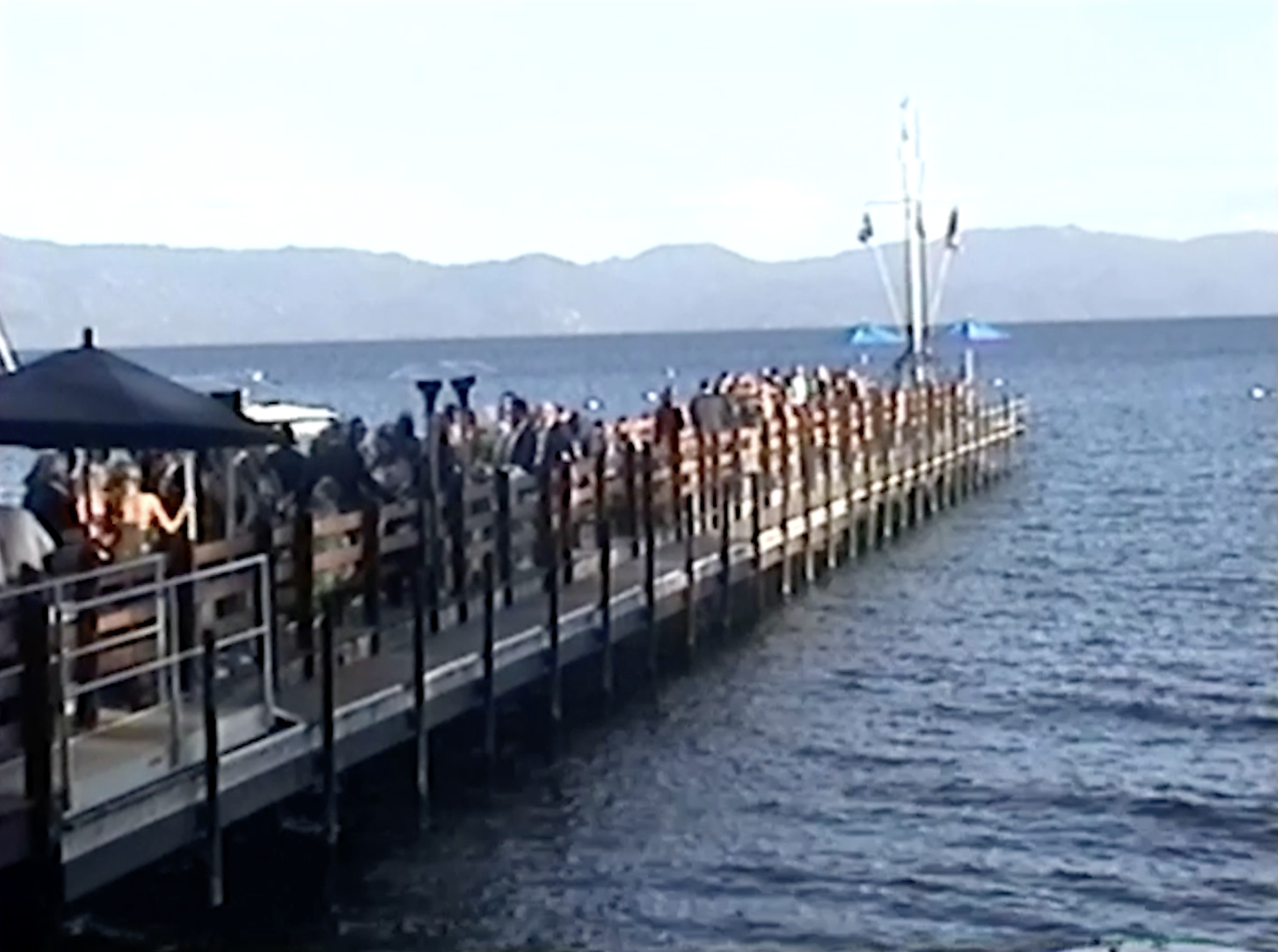 Wedding dock moment captured on Hi-8